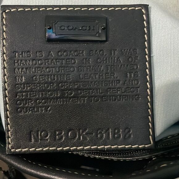 Coach Vintage Woven Turn Lock Straw Rattan Leather Small Shoulder Bag - Picture 8 of 10